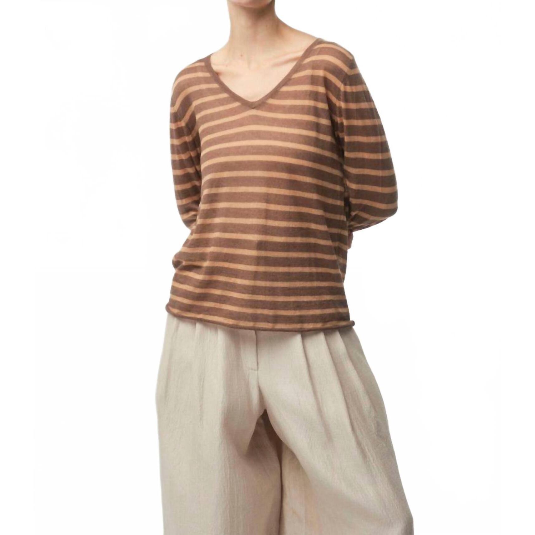 New Mirror In The Sky Surya Stripe T-Shirt In Sand